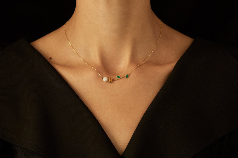 FLOR PERLA PETALOS シトリン ネックレス