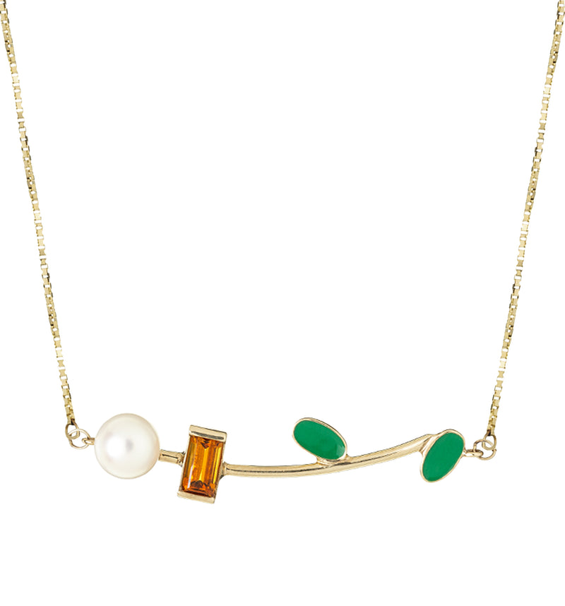 FLOR PERLA PETALOS シトリン ネックレス
