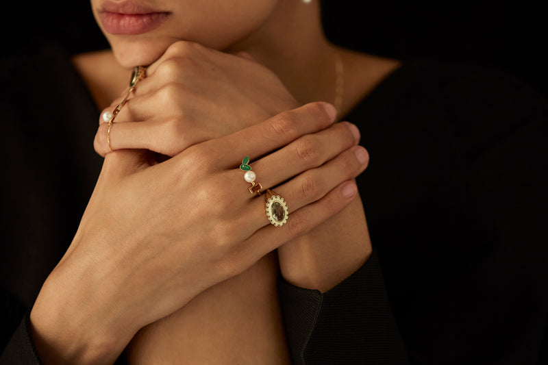 FLOR PERLA PETALOS シトリン リング
