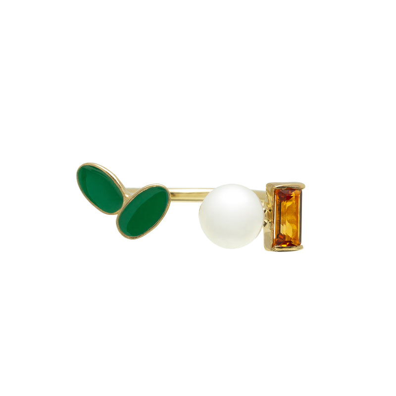 FLOR PERLA PETALOS シトリン リング