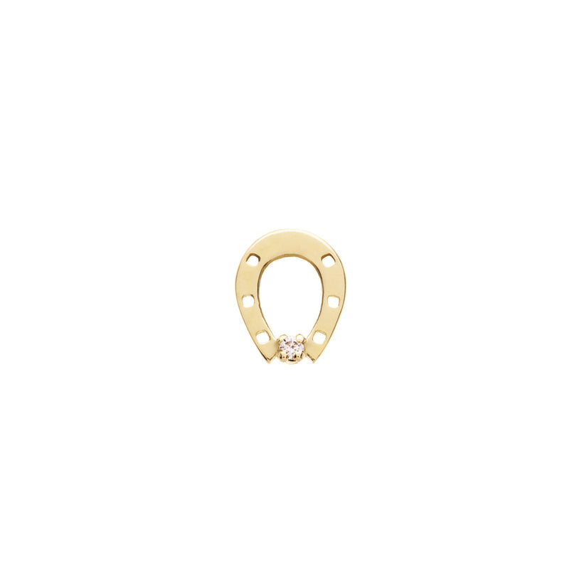 MINI HORSESHOE ダイヤモンド ピアス シングル