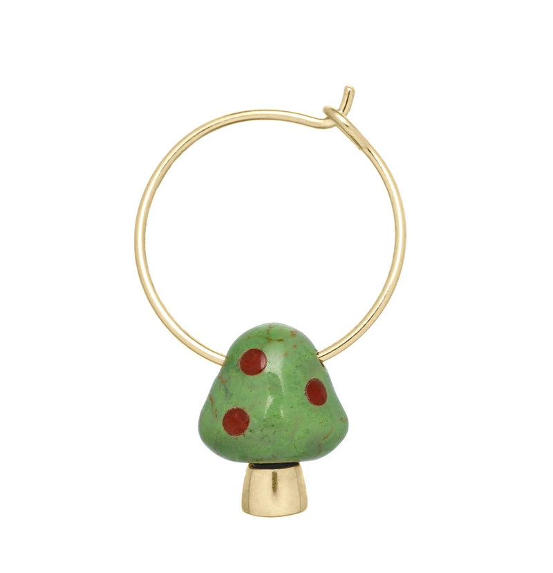 キノコの金のフープピアス