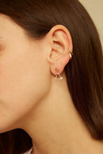 画像をギャラリービューアに読み込む, 複数の種類の金のピアスをつけた女性の横顔