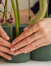 画像をギャラリービューアに読み込む, 複数の種類の金のリングをつけた女性の手