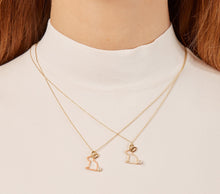 画像をギャラリービューアに読み込む, 複数のウサギの金のネックレスをつけた女性