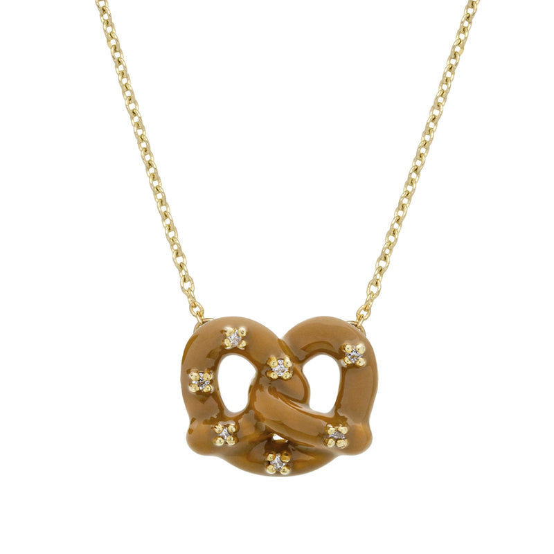 PRETZEL ダイヤモンド エナメル ネックレス