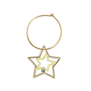 ESTRELLA エメラルド エナメル フープピアス