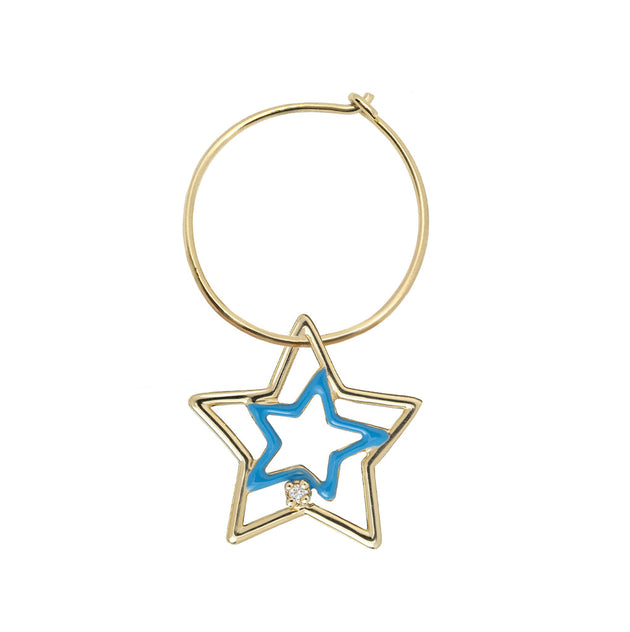 ESTRELLA ダイヤモンド エナメル フープピアス