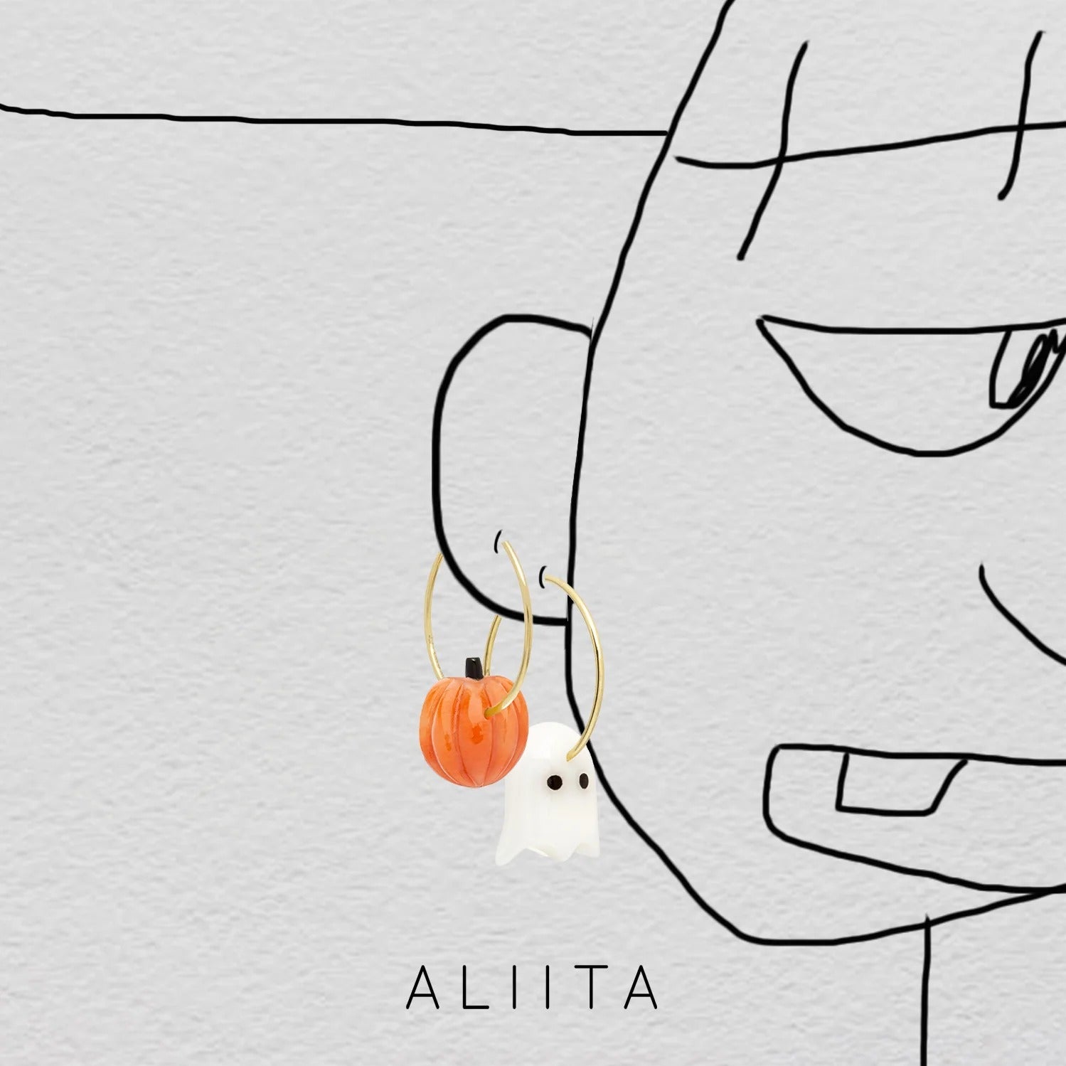 カボチャの金のフープピアス