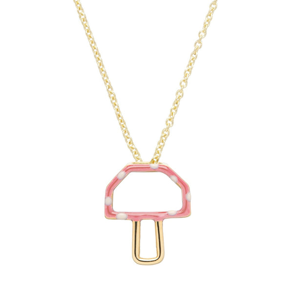*Aliita*L'Amanita 9K ゴールド コーラル入キノコネックレス ALIITA公式通販】アリータ 9KYG チェーンネックレス マッシュルーム